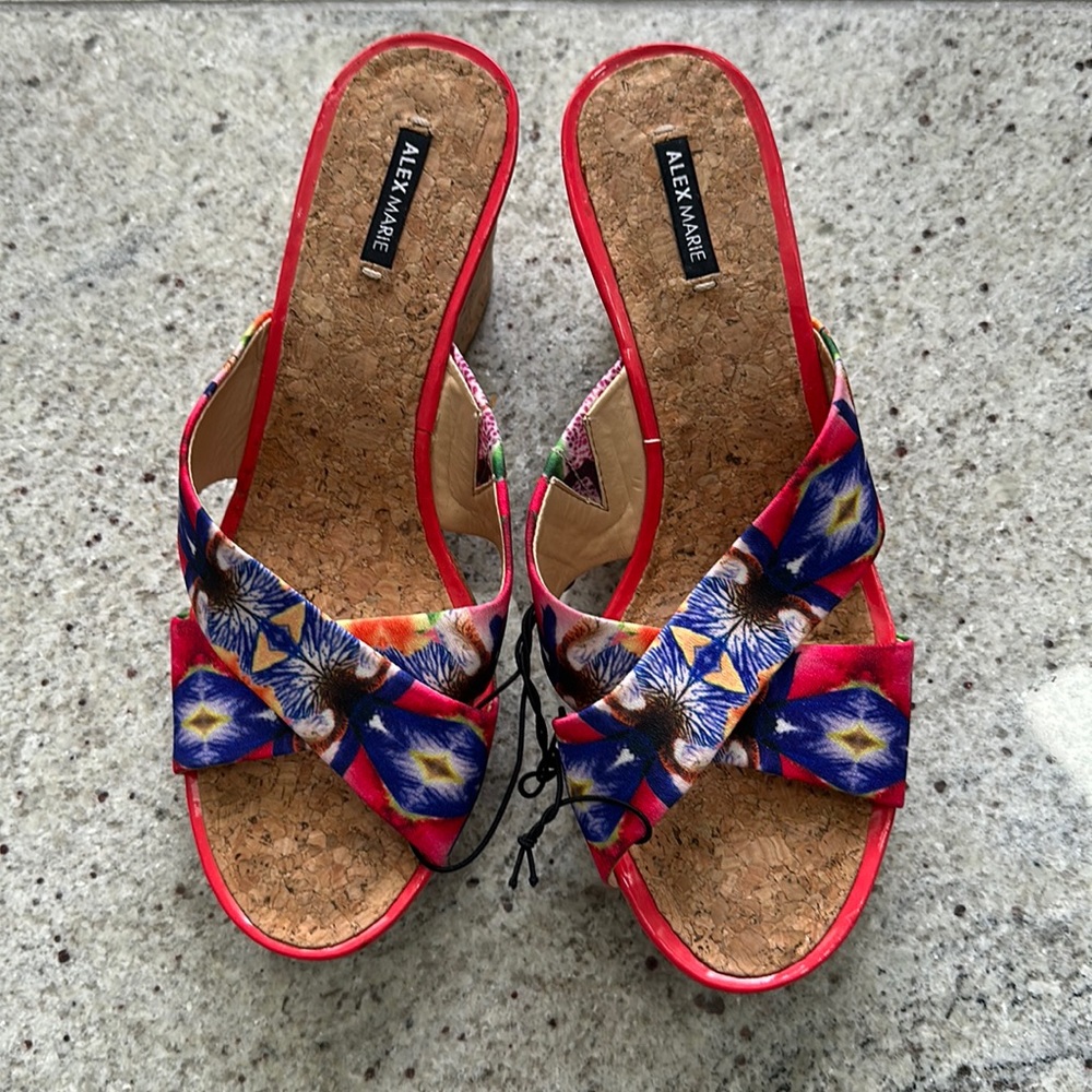 Colourful Summer Wedged Sandals Alex Marie Size 8